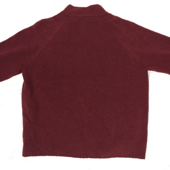 J Crew Sweater Womens XL Quarter Button Collar Burgundy Wine Stretchy Soft Red - Picture 3 of 9